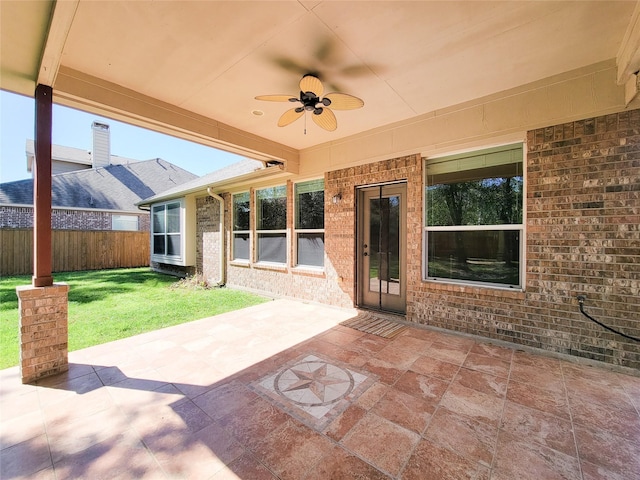 view of patio / terrace with ceiling fan