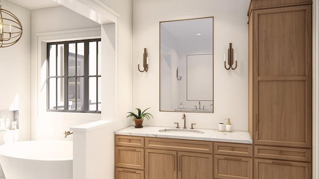 16627 Kelton, Iola, TX 77861 - bathroom with vanity and a freestanding bath