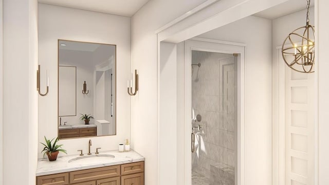 16627 Kelton, Iola, TX 77861 - bathroom with a tile shower and vanity