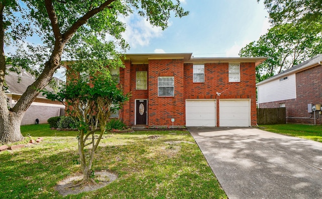 16023 Mission Glen Dr, Houston, TX 77083 - traditional home featuring concrete driveway, an attached garage, and brick siding