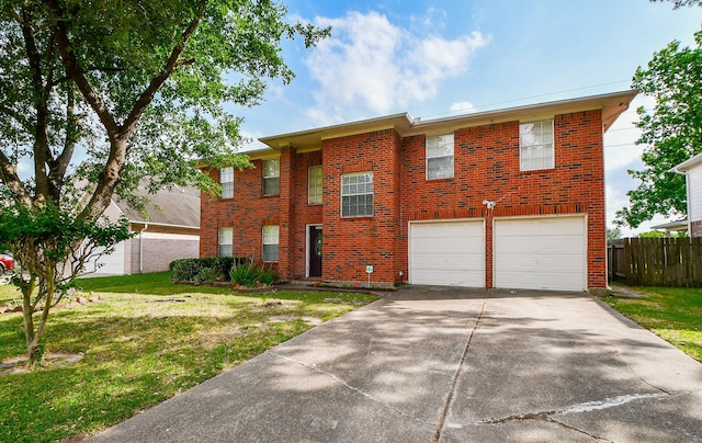 16023 Mission Glen Dr, Houston, TX 77083 - view of front facade with brick siding, a garage, and driveway