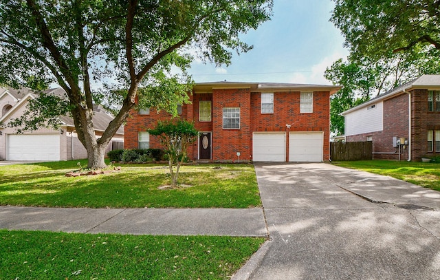16023 Mission Glen Dr, Houston, TX 77083 - view of front of property featuring brick siding, concrete driveway, and a garage