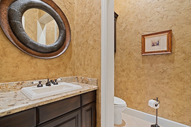2602 Britton Ridge Dr, Katy, TX 77494 - bathroom featuring toilet, vanity, tile patterned floors, and baseboards