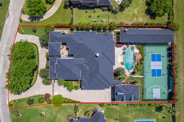 2602 Britton Ridge Dr, Katy, TX 77494 - view of property location with a pool area and property parcel outlined