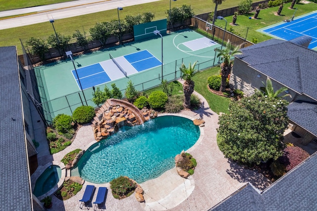 2602 Britton Ridge Dr, Katy, TX 77494 - view of pool featuring community basketball court