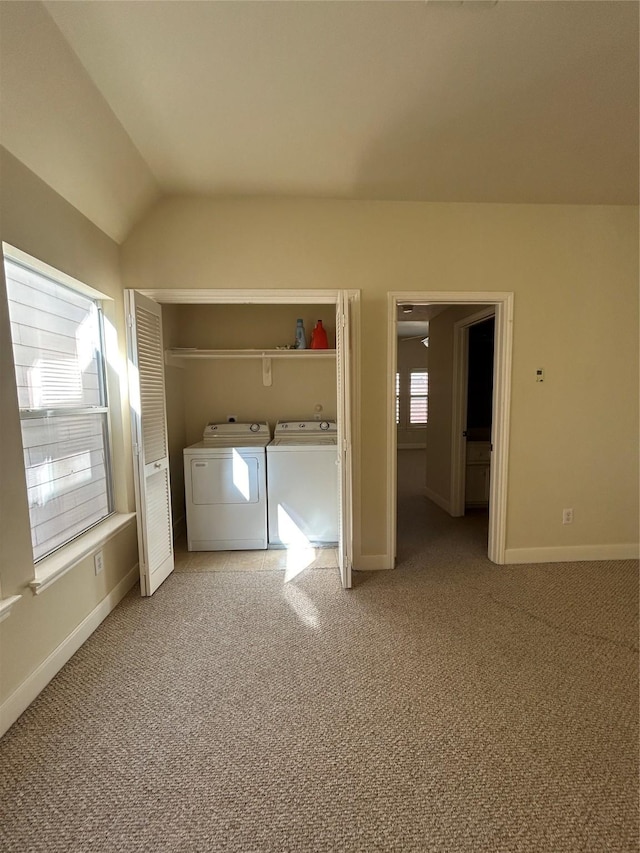 2333 Ann St, Houston, TX 77003 - laundry area with separate washer and dryer, light carpet, and baseboards