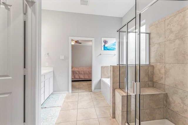 1915 Hays Ranch Dr, Richmond, TX 77469 - full bathroom with connected bathroom, a shower stall, and a bath