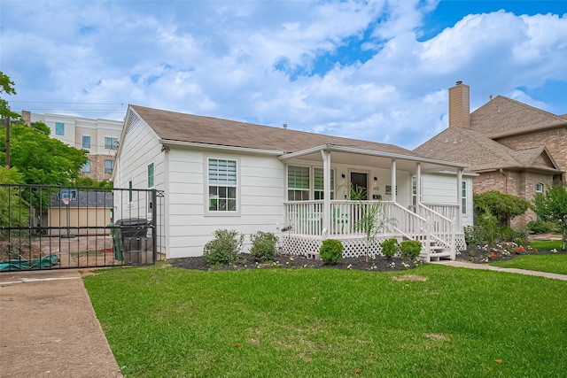 4110 Gramercy St, Houston, TX 77025 - view of front of property featuring covered porch and a gate