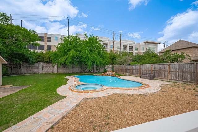 4110 Gramercy St, Houston, TX 77025 - view of swimming pool featuring a pool with connected hot tub