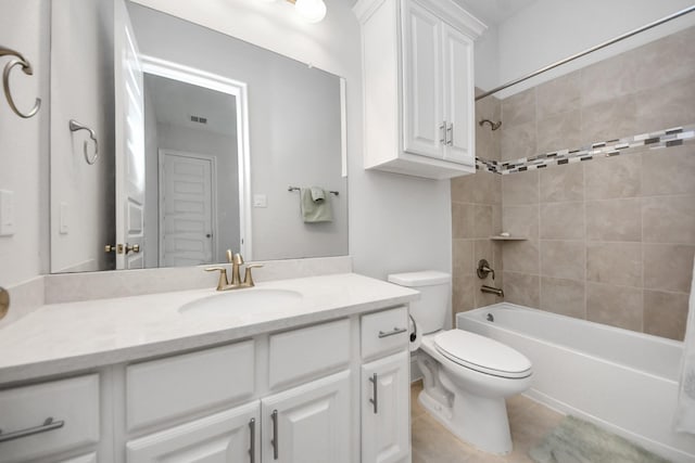 6510 Kangaroo Point Ln, Sugar Land, TX 77479 - full bathroom with vanity, toilet, shower / tub combination, and tile patterned floors