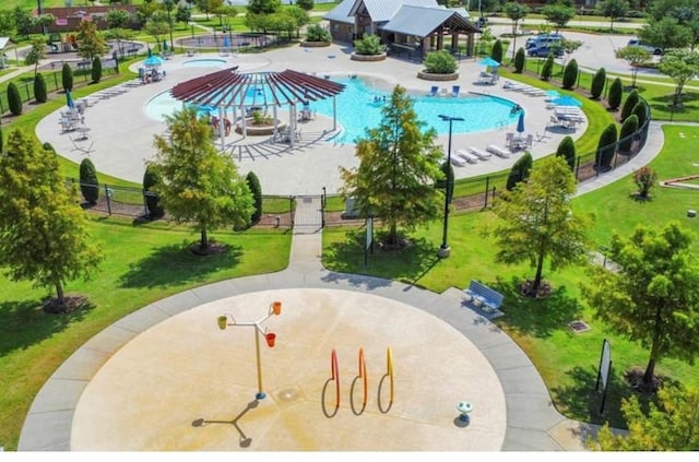 5335 Ivory Glass Dr, Katy, TX 77493 - aerial view of a pool and a recreational park