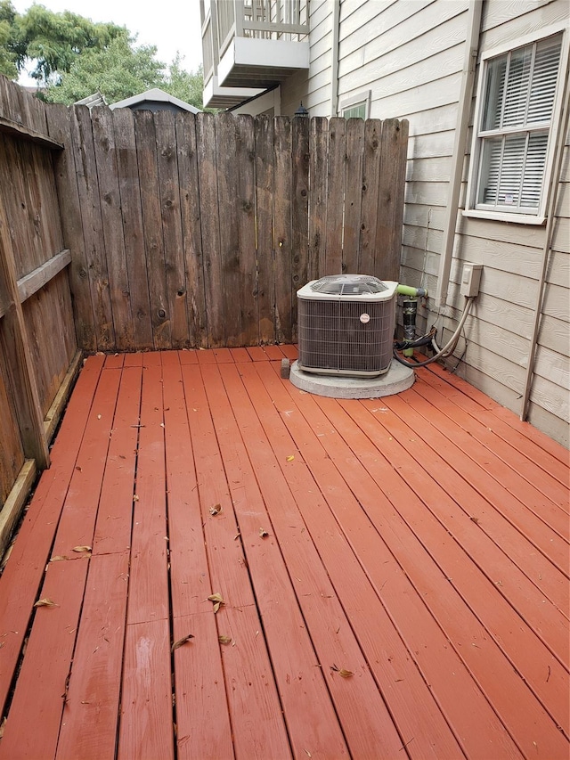 11710 Southlake Dr, Houston, TX 77077 - wooden deck with central air condition unit