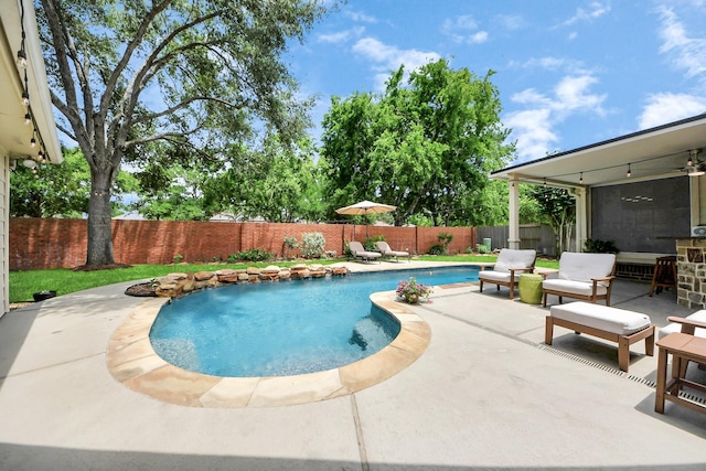 111 Knoll Forest Dr, Sugar Land, TX 77479 - view of pool featuring a patio and a fenced backyard