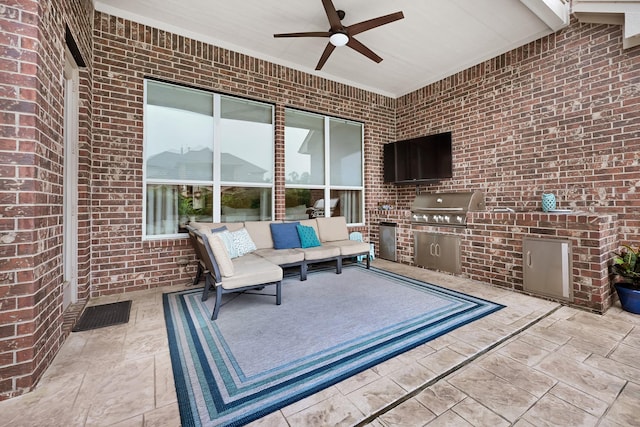 14023 Loramie Creek Ct, Houston, TX 77044 - view of patio / terrace with ceiling fan