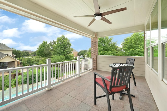 14023 Loramie Creek Ct, Houston, TX 77044 - view of patio featuring a ceiling fan and a balcony