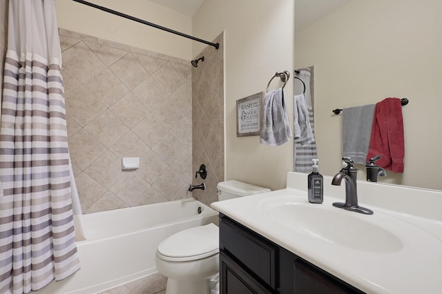 14023 Loramie Creek Ct, Houston, TX 77044 - bathroom with toilet, shower / bath combination with curtain, and vanity