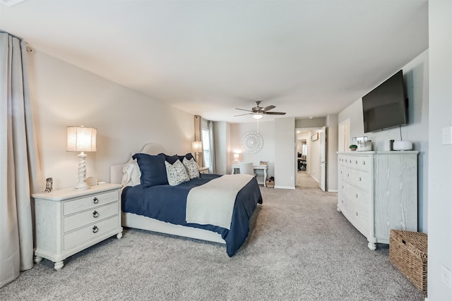 12738 Beatrice Terrace Dr, Humble, TX 77346 - bedroom featuring light carpet and ceiling fan