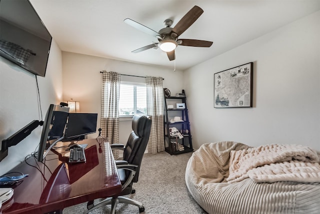 12738 Beatrice Terrace Dr, Humble, TX 77346 - carpeted office space featuring a ceiling fan