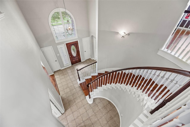 17518 Cypress Laurel St, Houston, TX 77095 - entryway featuring a high ceiling and stairway