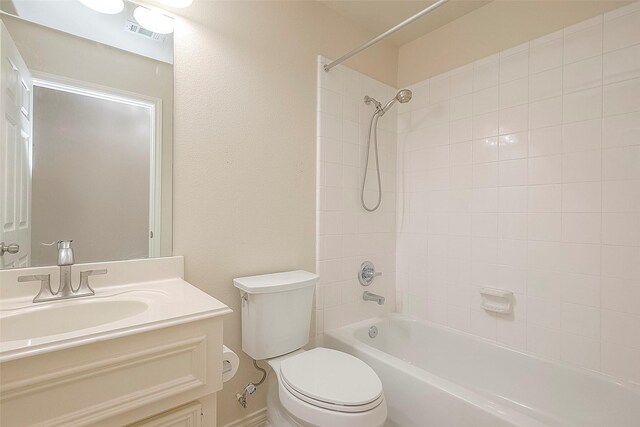 1119 Palmer St, Houston, TX 77003 - bathroom with toilet, shower / bathtub combination, and vanity