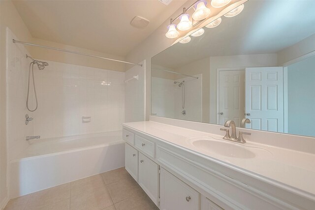 1119 Palmer St, Houston, TX 77003 - bathroom with tile patterned floors, vanity, and shower / tub combination