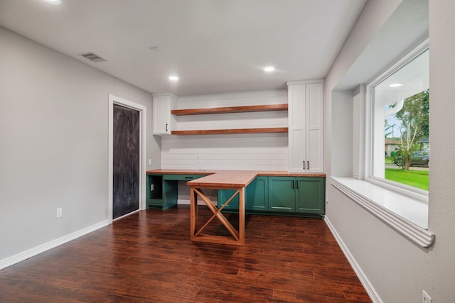 11215 Sageway Dr, Houston, TX 77089 - unfurnished office with dark wood-style flooring and recessed lighting