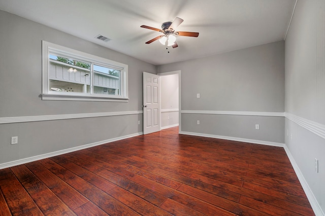 11215 Sageway Dr, Houston, TX 77089 - spare room featuring a ceiling fan and hardwood / wood-style flooring