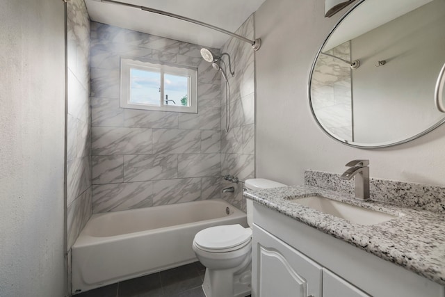 11215 Sageway Dr, Houston, TX 77089 - full bathroom featuring tub / shower combination, vanity, and tile patterned flooring