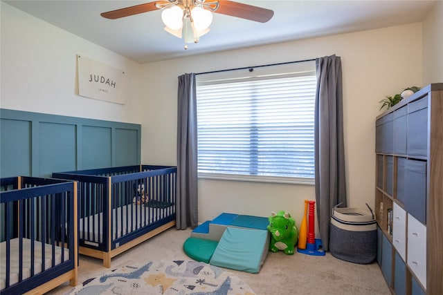 1803 Foxwood Rd, Houston, TX 77008 - bedroom with carpet, a crib, and a ceiling fan