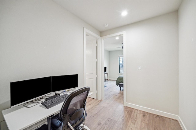 1808 Northwood St Unit A, Houston, TX 77009 - office featuring light wood finished floors, recessed lighting, and baseboards