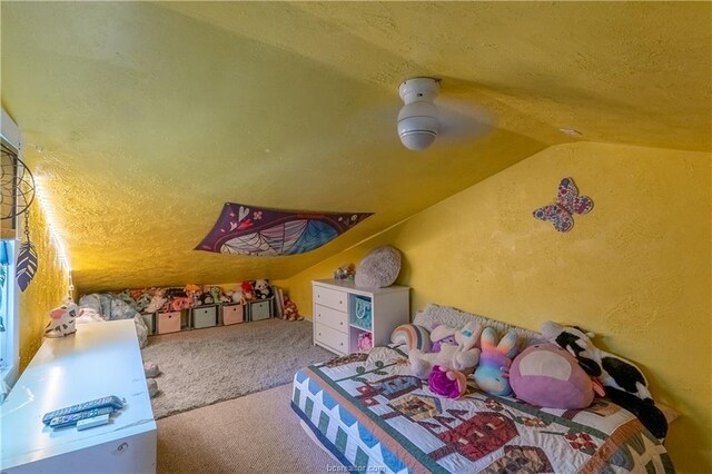 6443 Hardy Weedon Rd, College Station, TX 77845 - carpeted bedroom featuring vaulted ceiling