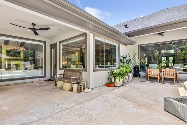 11 Turtle Cove Ct, Kingwood, TX 77346 - view of patio / terrace with a ceiling fan and outdoor lounge area