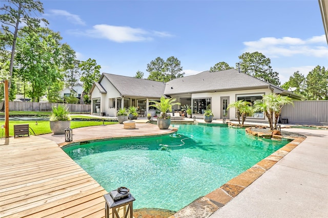 11 Turtle Cove Ct, Kingwood, TX 77346 - view of swimming pool with a patio area