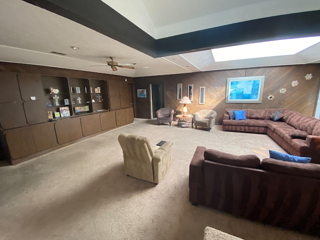 2013 Deats Rd, Dickinson, TX 77539 - carpeted living area featuring lofted ceiling and a ceiling fan