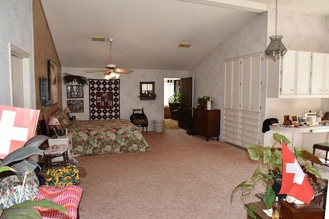 2013 Deats Rd, Dickinson, TX 77539 - bedroom featuring light carpet and a ceiling fan