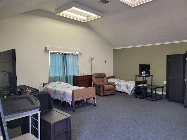 2013 Deats Rd, Dickinson, TX 77539 - bedroom featuring lofted ceiling and carpet floors