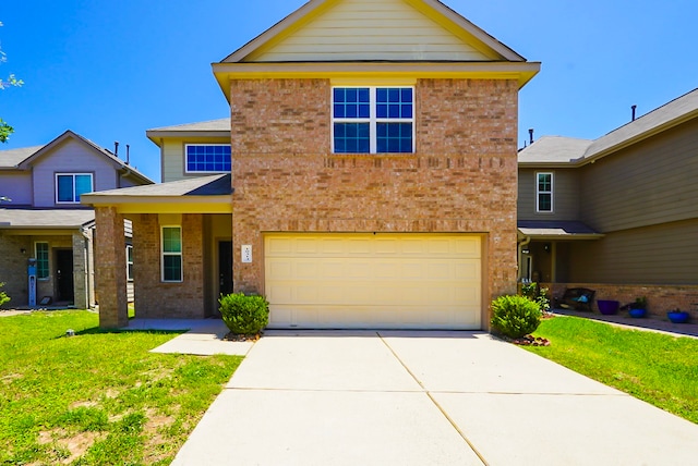 10314 White Fir Villa Ave, Houston, TX 77044 - traditional-style home featuring brick siding, an attached garage, and driveway