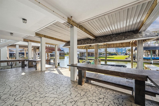 1022 Long Reach Dr, Tiki Island, TX 77554 - dock area featuring a water view