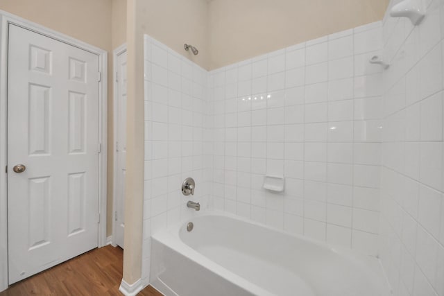 17127 Sheffield Pines Ln, Houston, TX 77095 - full bathroom with wood finished floors and washtub / shower combination