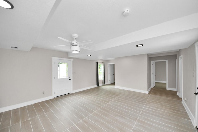 5903 Belneath St, Houston, TX 77033 - unfurnished room with baseboards, a ceiling fan, a smoke detector, and recessed lighting