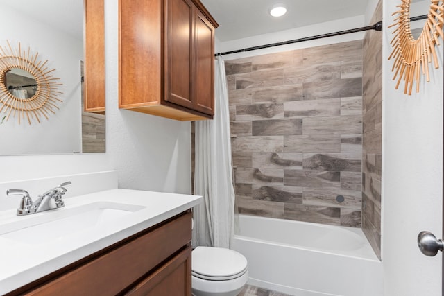 3221 Climbing Gardens Ct, Conroe, TX 77301 - full bathroom featuring vanity, toilet, and shower / bathtub combination with curtain