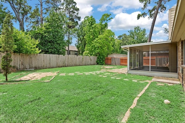 22711 Tree House Ln, Spring, TX 77373 - view of yard featuring a sunroom