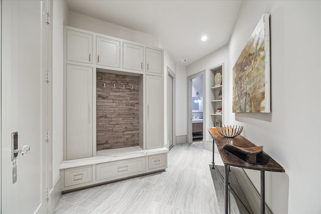 19 Ellicott Way, Sugar Land, TX 77479 - mudroom featuring recessed lighting and built in features