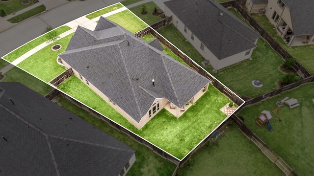 4107 Maple Glen Dr, Fulshear, TX 77441 - view from above of property featuring property boundaries highlighted