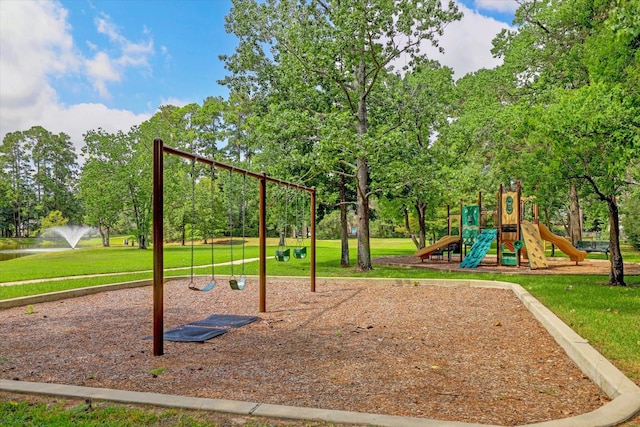 19534 Juniper Breeze Ln, Spring, TX 77379 - community jungle gym with a lawn and view of scattered trees