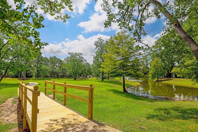 19534 Juniper Breeze Ln, Spring, TX 77379 - view of home's community featuring a water view and a yard