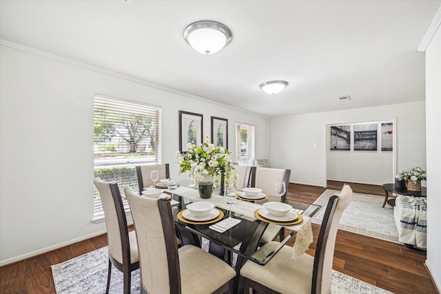 5939 Rutherglenn Dr, Houston, TX 77096 - dining room featuring ornamental molding and wood finished floors