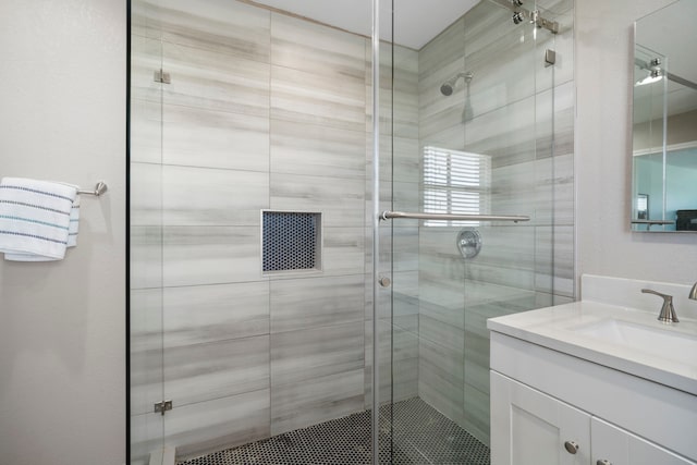 23401 Termini San Luis Pass Rd, Galveston, TX 77554 - bathroom featuring vanity and a shower stall