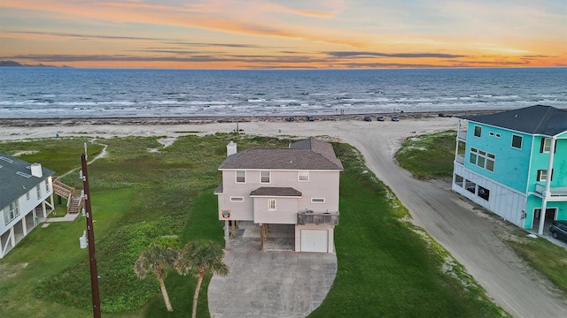 23401 Termini San Luis Pass Rd, Galveston, TX 77554 - aerial view at dusk of view of water and beach