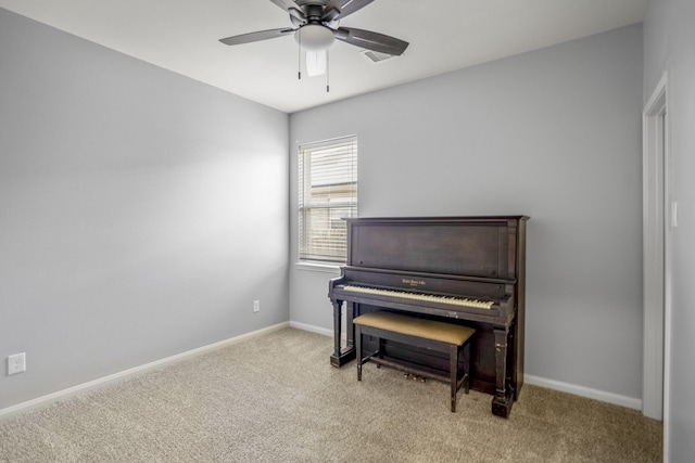 18724 Carrizo Trl, Magnolia, TX 77355 - living area with carpet flooring, a ceiling fan, and baseboards